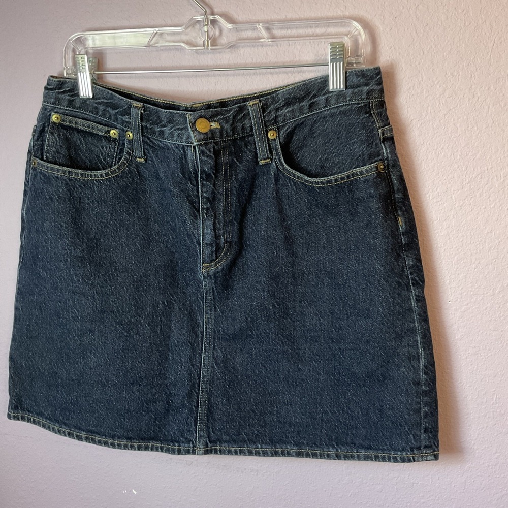 J Crew Dark Denim Mini Pencil Skirt Size 30 33 X 17